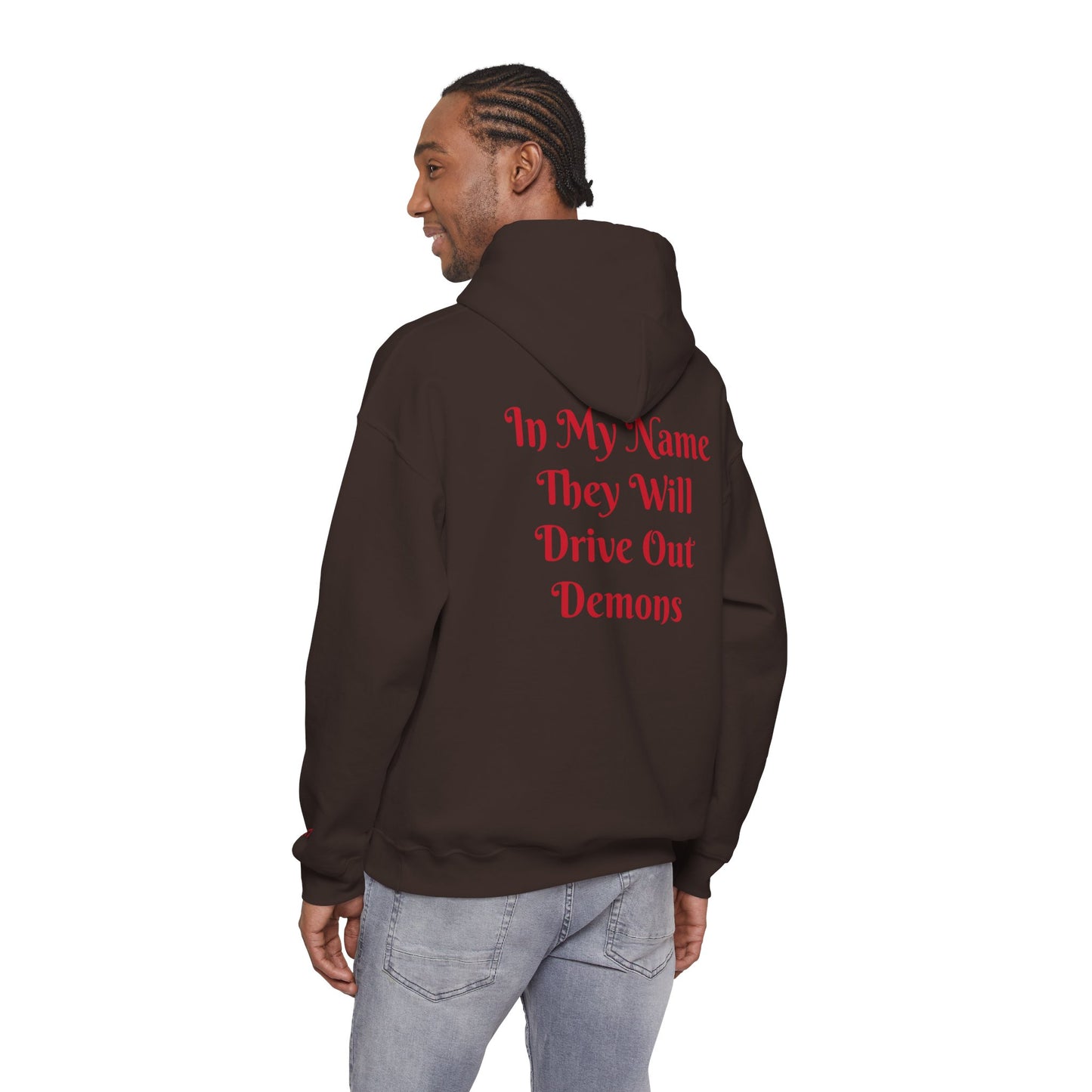 Dodge Demon Unisex Hoodie | Mark 16:17 | In My Name They Will Drive Out Demons