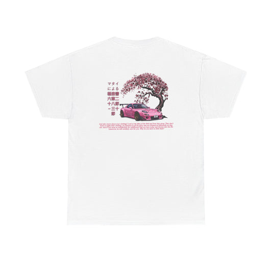 Japanese Sakura Racer T‑Shirt — Pink Car Graphic Tee