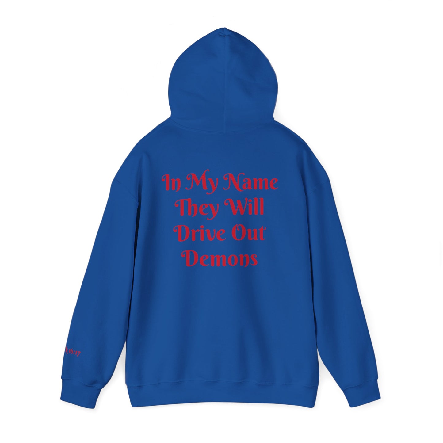 Dodge Demon Unisex Hoodie | Mark 16:17 | In My Name They Will Drive Out Demons