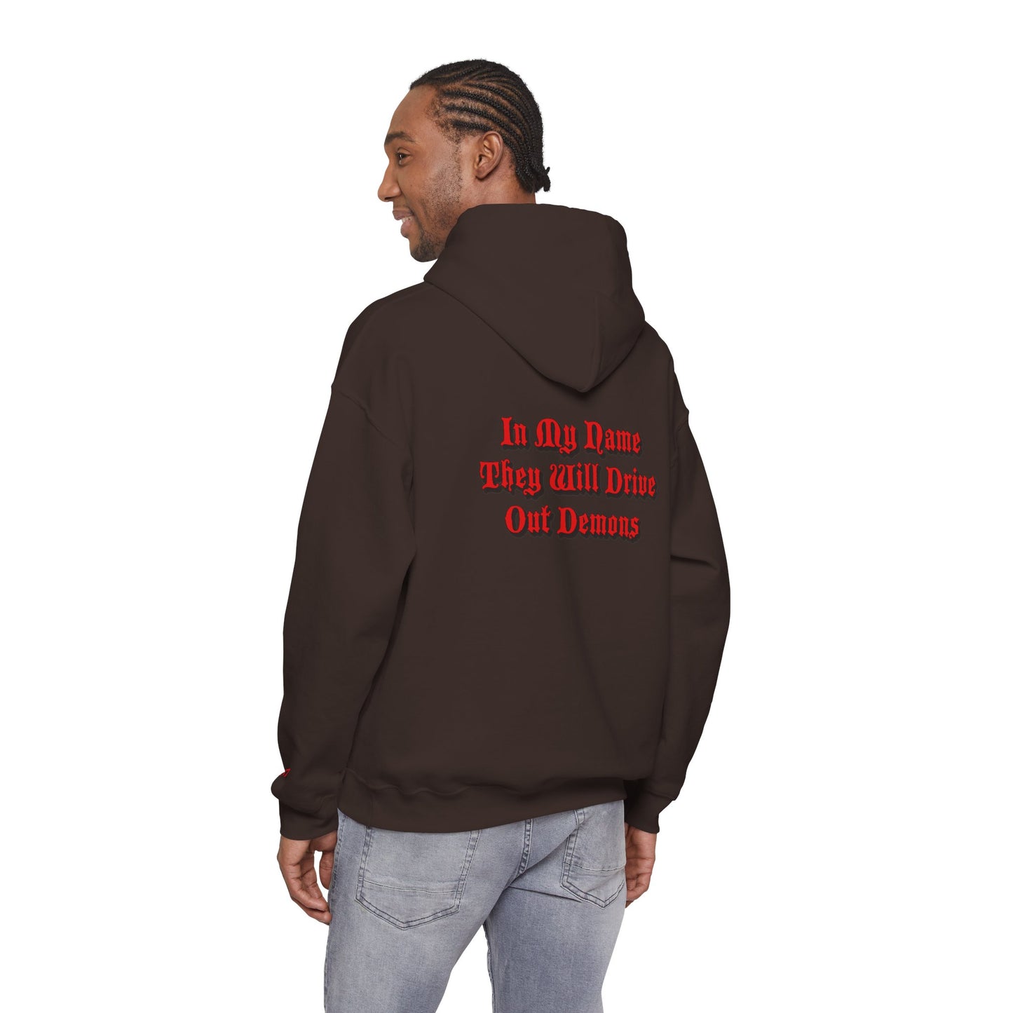 Dodge Demon Unisex Hoodie | Mark 16:17 | In My Name They Will Drive Out Demons