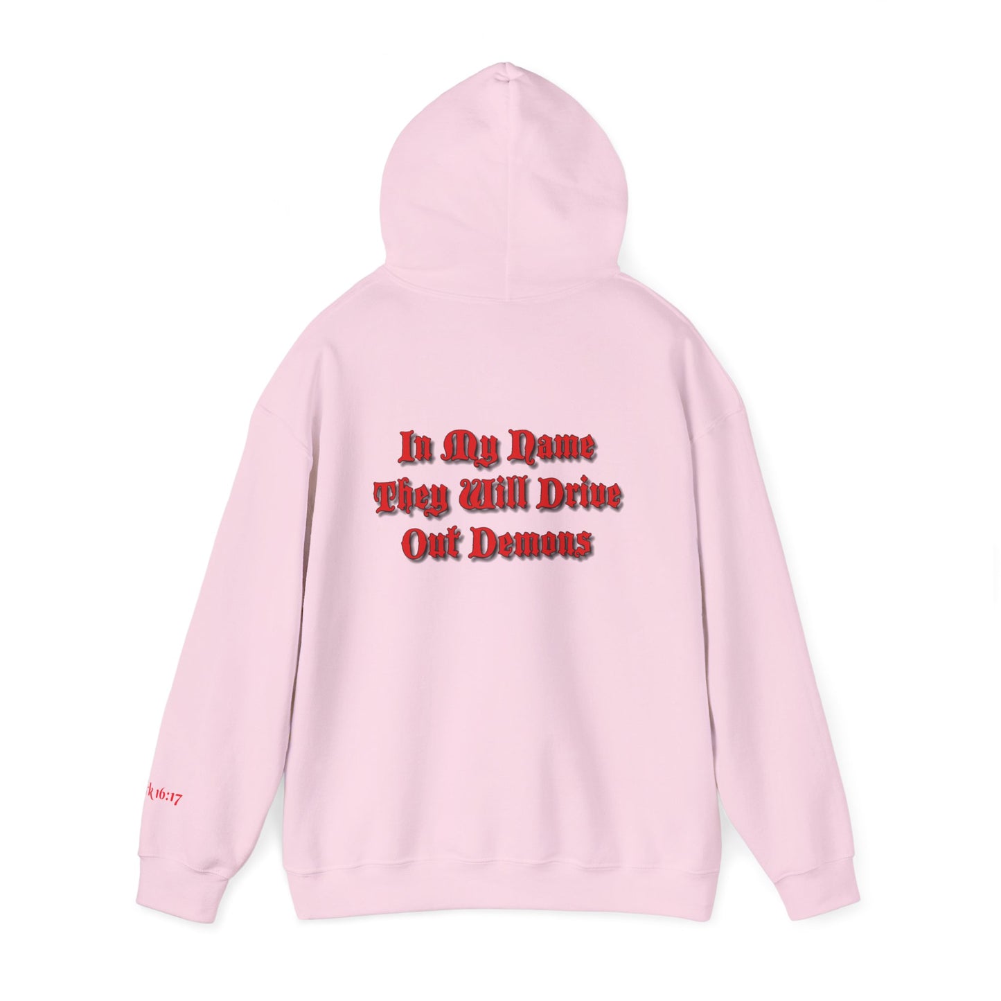 Dodge Demon Unisex Hoodie | Mark 16:17 | In My Name They Will Drive Out Demons