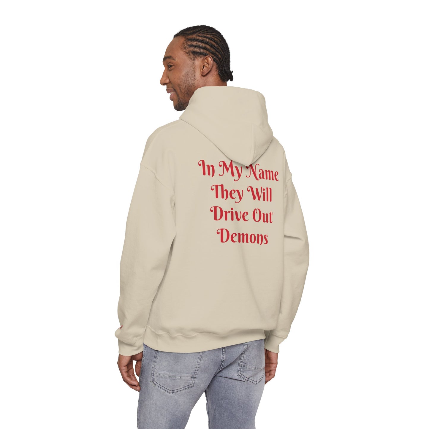 Dodge Demon Unisex Hoodie | Mark 16:17 | In My Name They Will Drive Out Demons