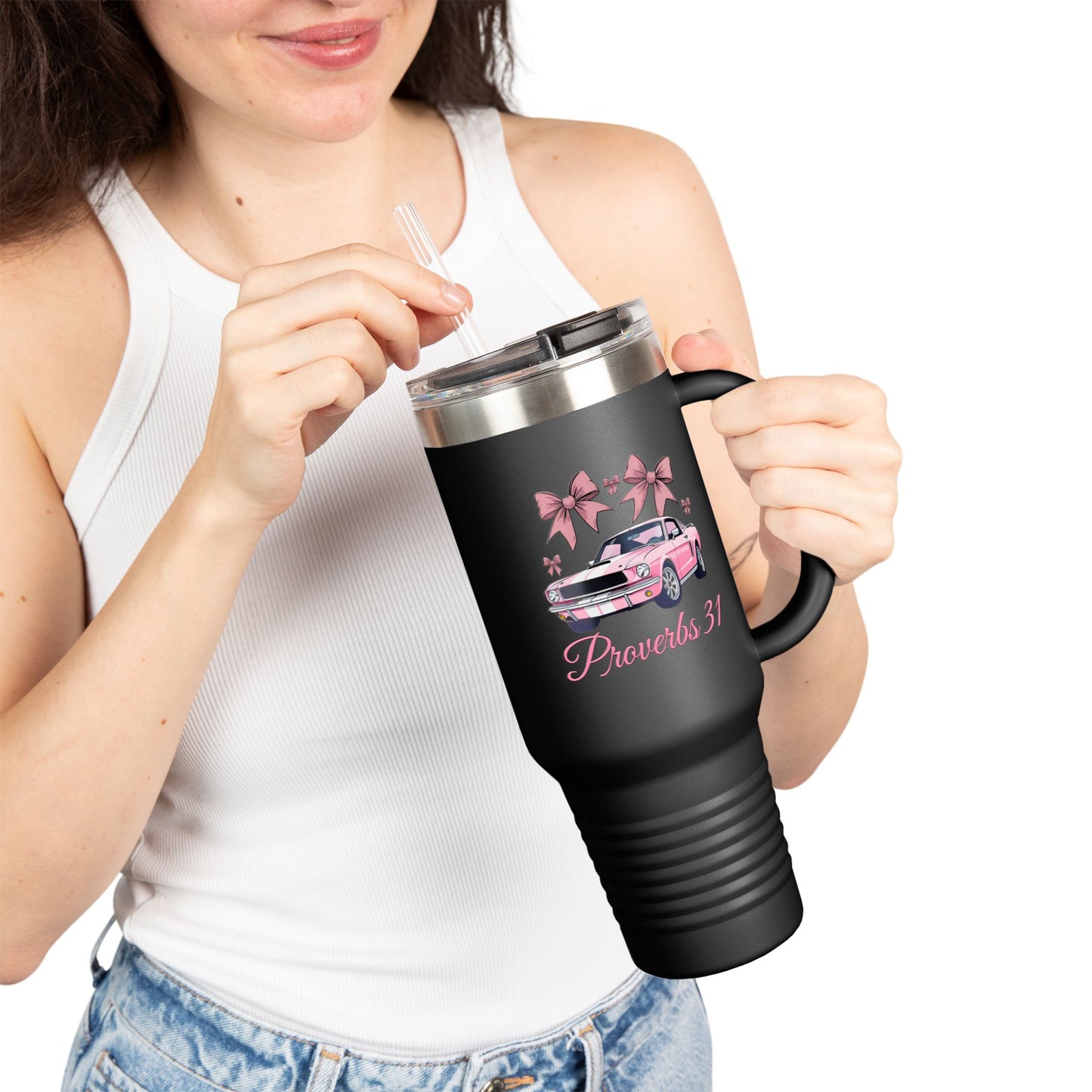 Pink Old Mustang Insulated Tumbler | Proverbs 31 Woman