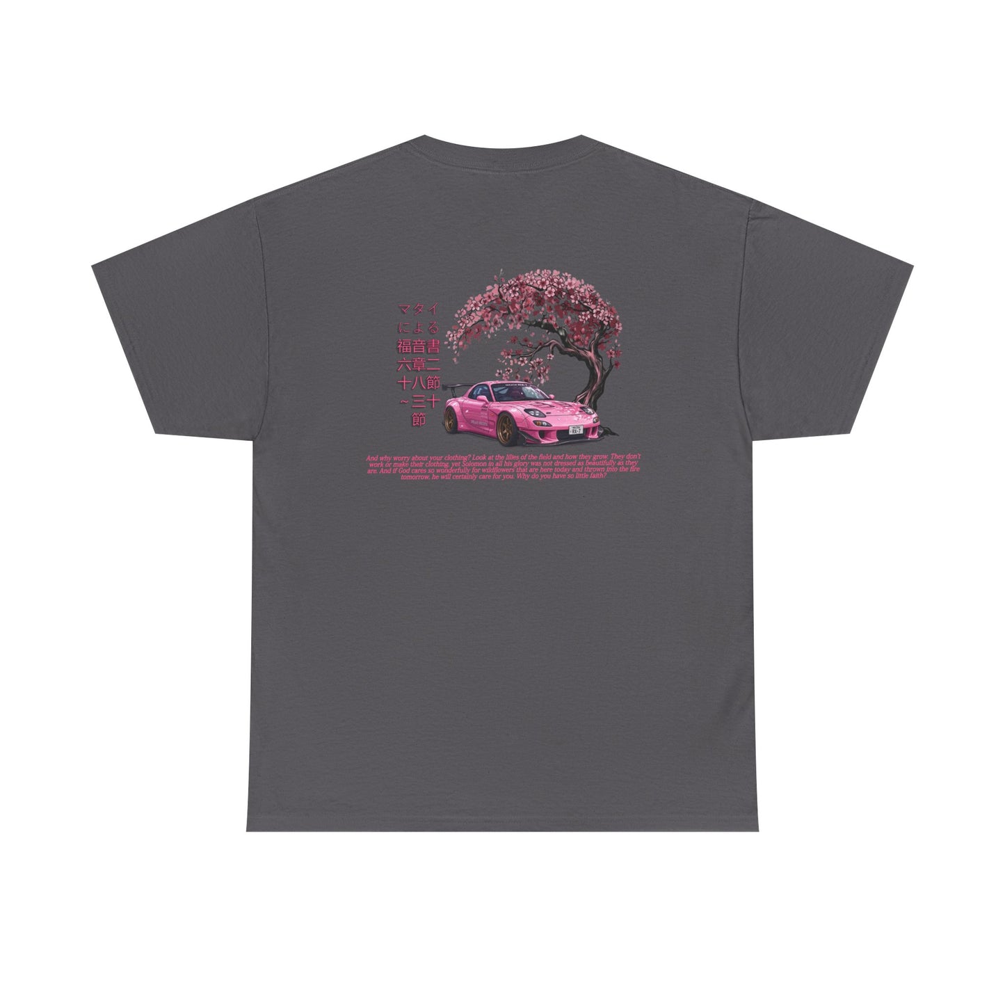 Japanese Sakura Racer T‑Shirt — Pink Car Graphic Tee