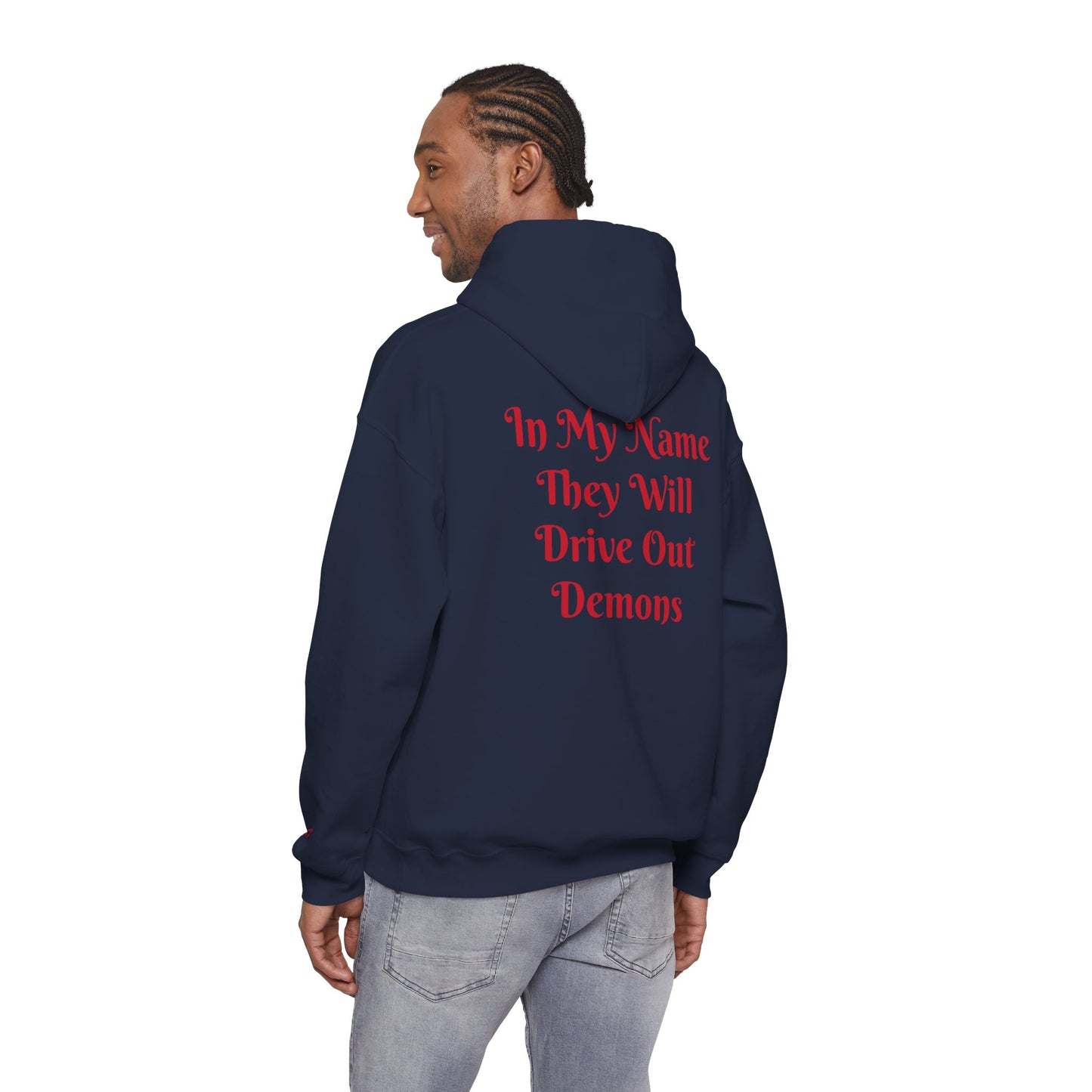 Dodge Demon Unisex Hoodie | Mark 16:17 | In My Name They Will Drive Out Demons