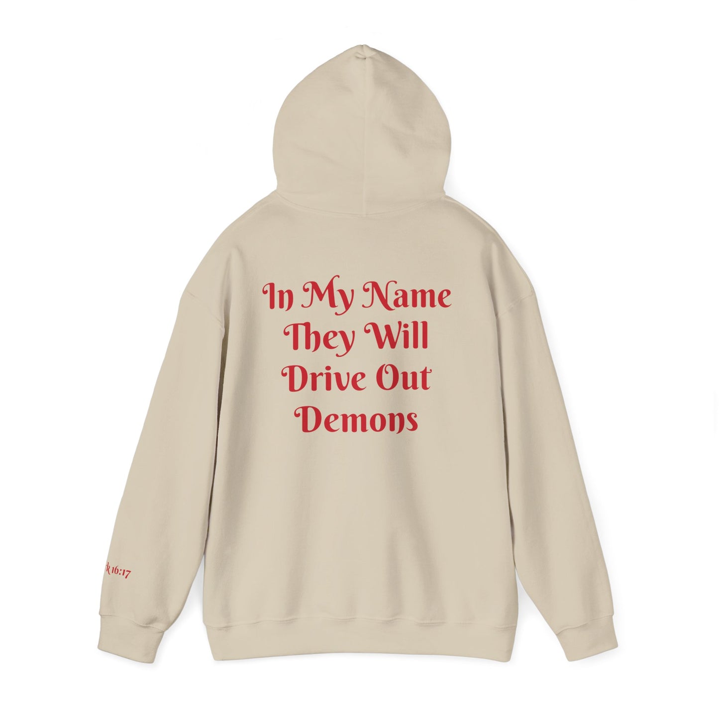 Dodge Demon Unisex Hoodie | Mark 16:17 | In My Name They Will Drive Out Demons