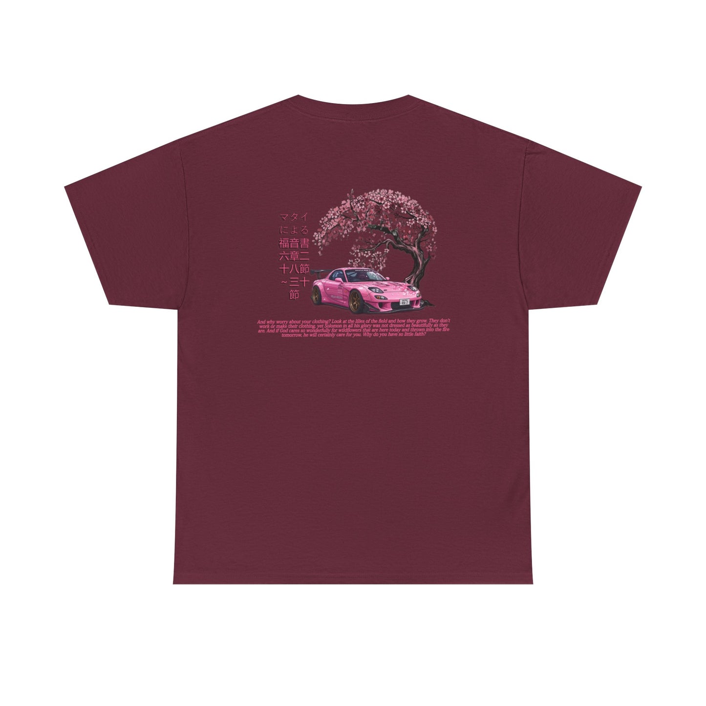 Japanese Sakura Racer T‑Shirt — Pink Car Graphic Tee