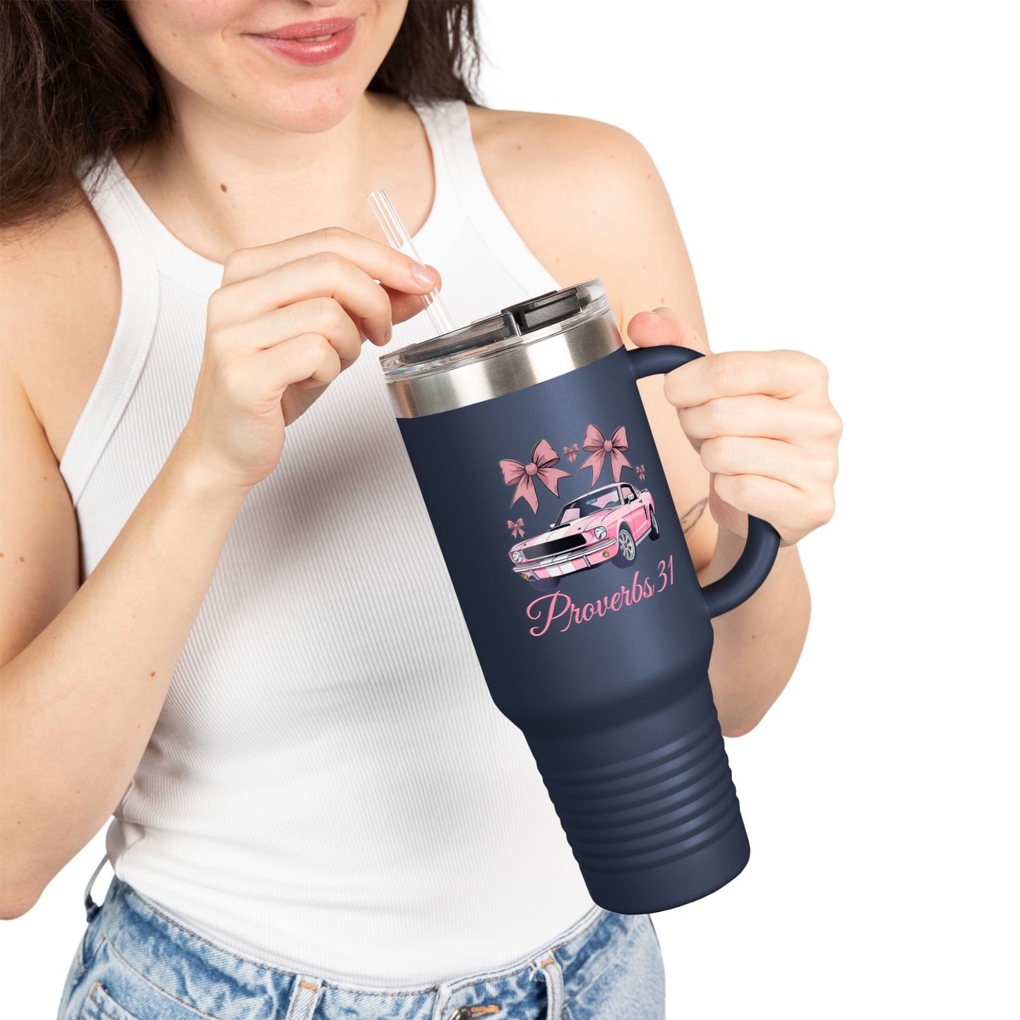 Pink Old Mustang Insulated Tumbler | Proverbs 31 Woman