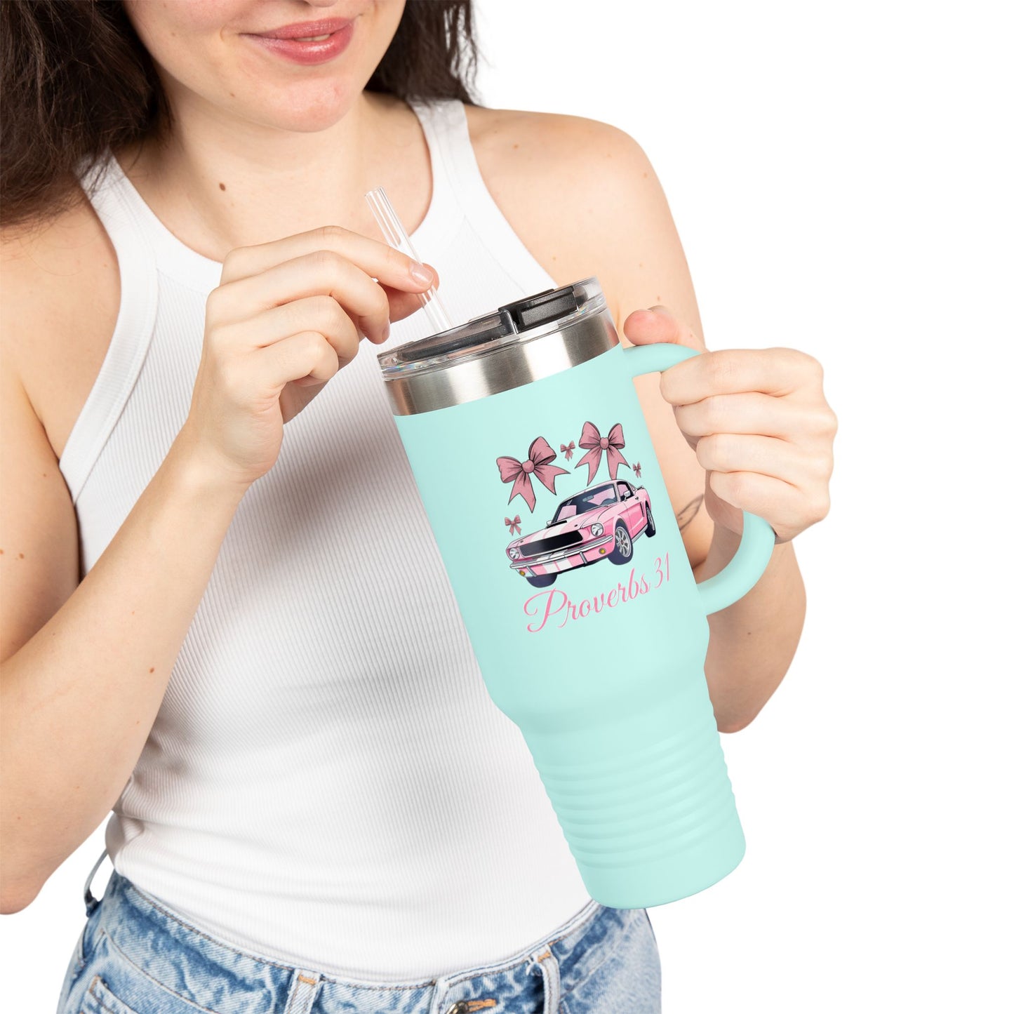 Pink Old Mustang Insulated Tumbler | Proverbs 31 Woman