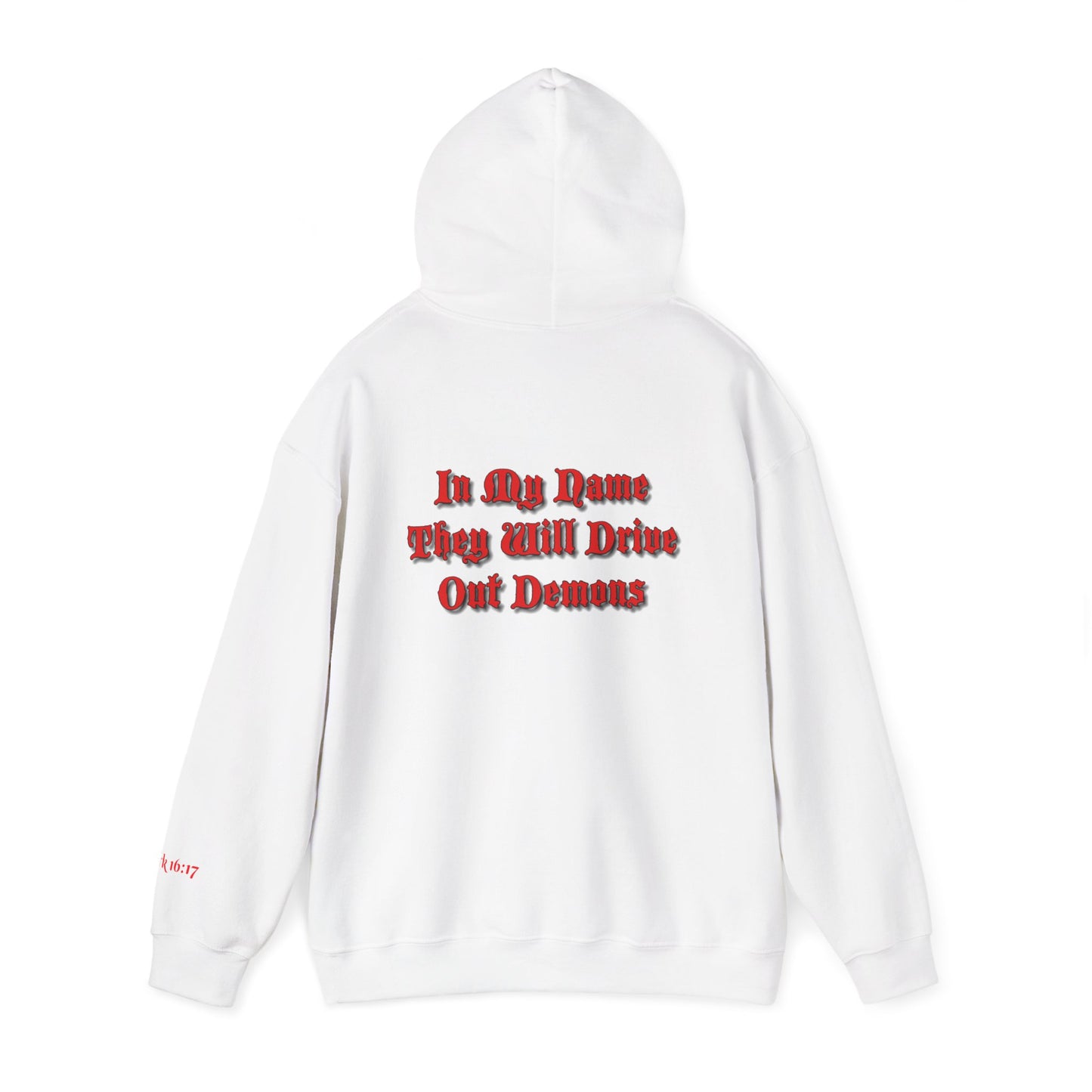 Dodge Demon Unisex Hoodie | Mark 16:17 | In My Name They Will Drive Out Demons