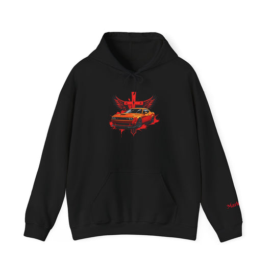 Dodge Demon Unisex Hoodie | Mark 16:17 | In My Name They Will Drive Out Demons